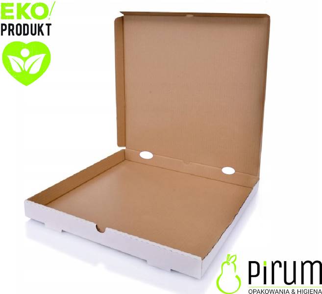 Pizza 30cm/4cm KWADRAT Biało-Szara Karton E 100szt