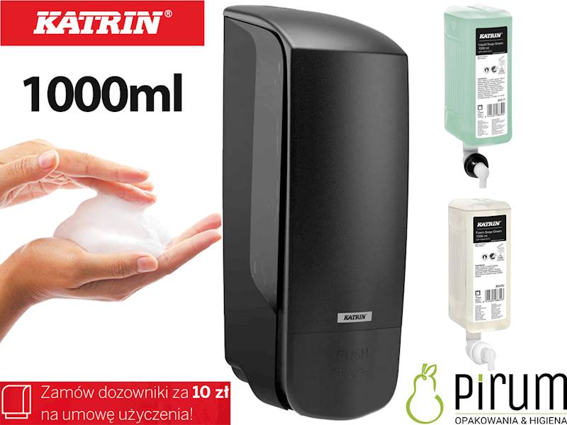 Katrin 77397 Dozownik 1000ml Czarny Mydło Pianka