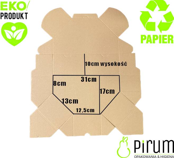 Pudełko Kartonowe CALZONE 31x17x10cm Białe 50szt 
