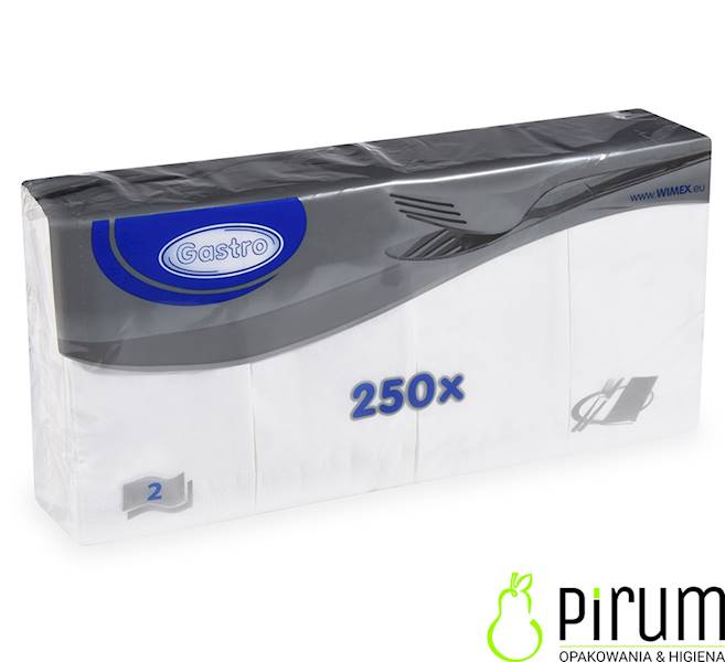 Serwetki 2w 40x40 Białe 1/8 250szt Wimex 88100