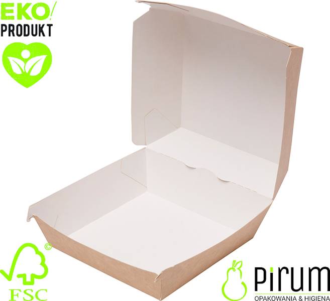 Abc Burger Box XL PAP Brąz 14,5x14,5x8cm 100szt 