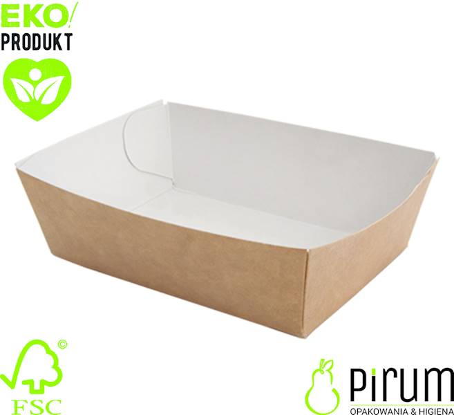 Abc Tacka 9x6x3cm PAP BRĄZ Snack Tray 100szt