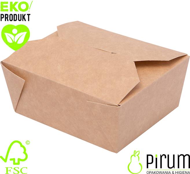 Abc LunchBox Duży 750ml 14x10x5cm PAP Brąz 50szt
