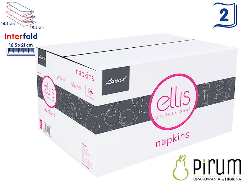 Serwetka InterFold 21x16 2w ELLIS 1021 225szt
