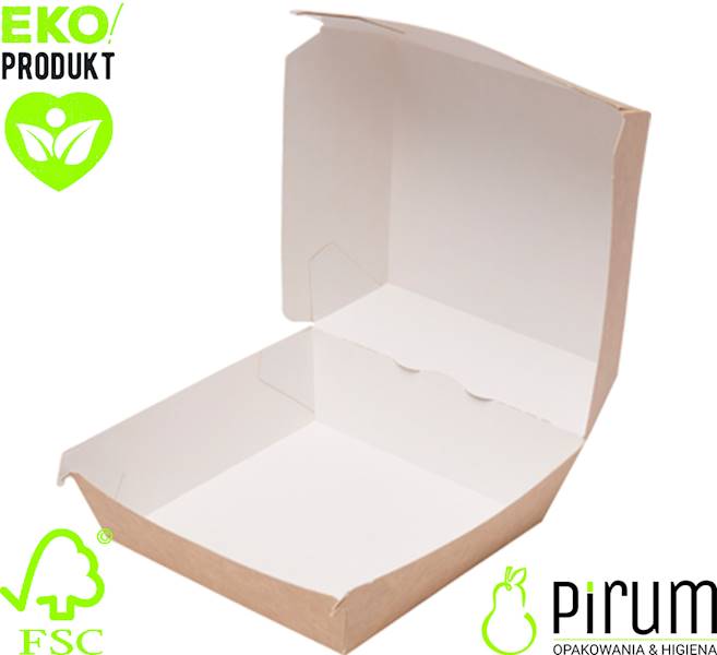 Abc Burger Box M PAP Brąz 11,5x10,5x8cm 75szt 