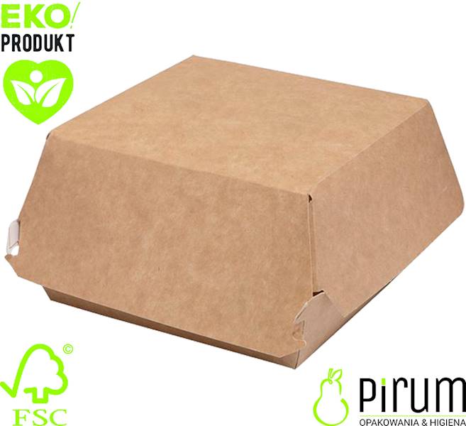 Abc Burger Box M PAP Brąz 11,5x10,5x8cm 75szt 