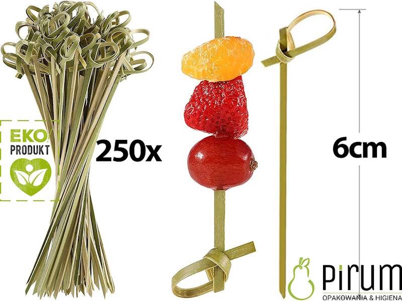 Patyczki Bambus 6cm Knot 250szt Papstar 16769