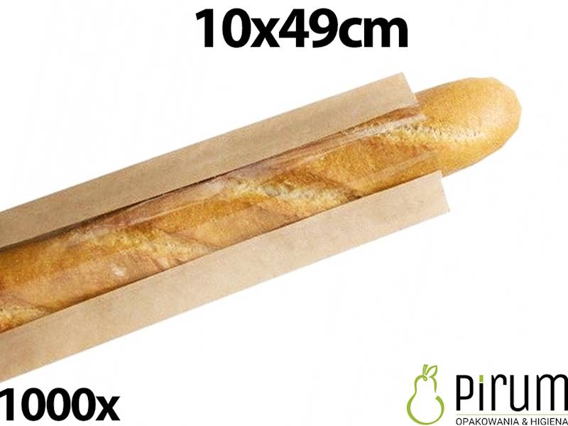 Torebka Brąz 100x490 PAP OKNO 18294 Fałda 1000szt