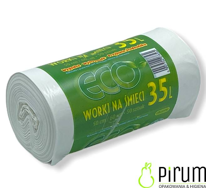 Worki na Odpady 35L LD BIAŁE ECO 50szt.