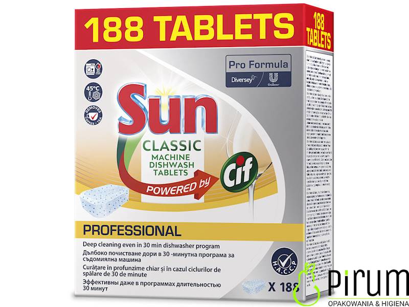 SUN Powered by CIF PRO Tabletki do Zmywarki 188szt