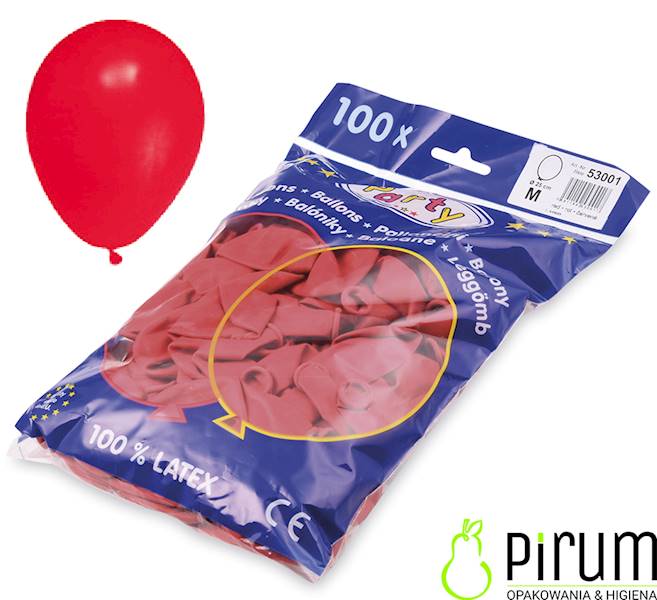 Balony CZERWONE 25cm 100szt. Wimex 53001