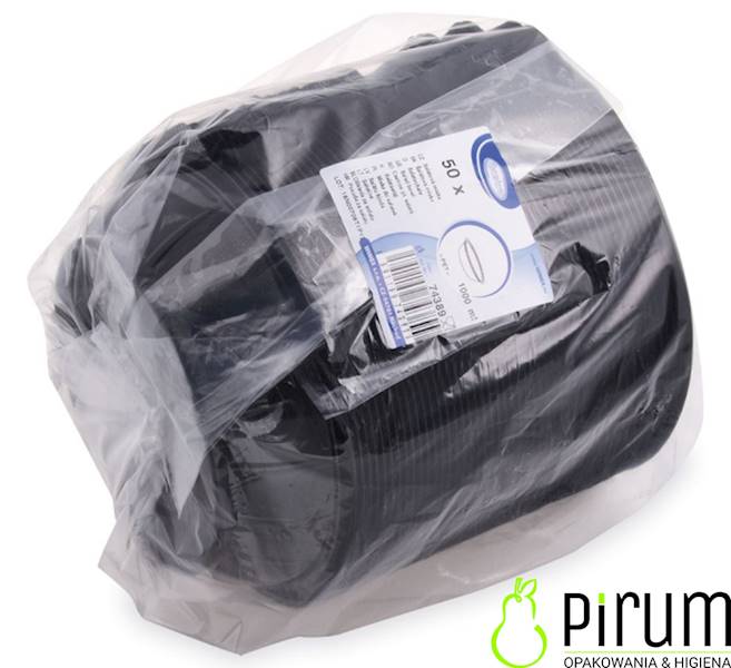 $ Pucharek 1000ml PET 23cm Czarny 50szt Wimex74389