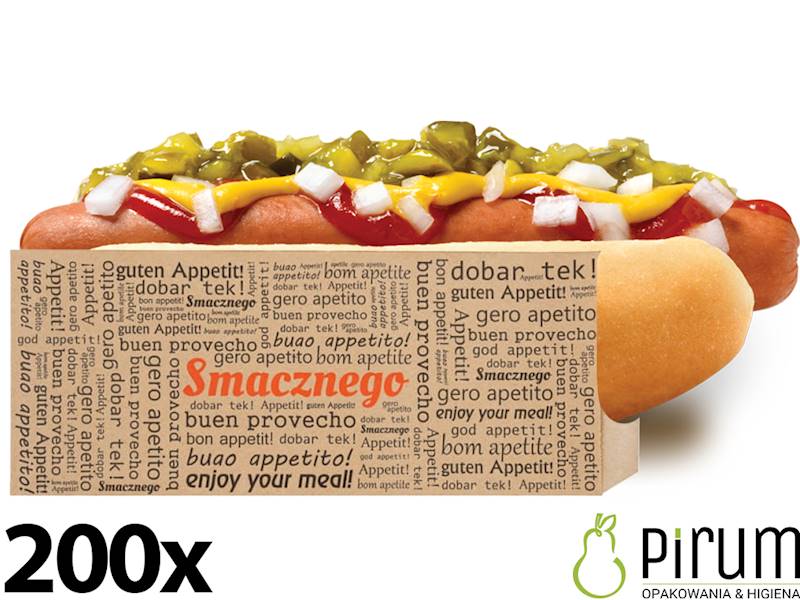 Koperta Smacznego Brąz PE 22184 Hot-dog 200szt