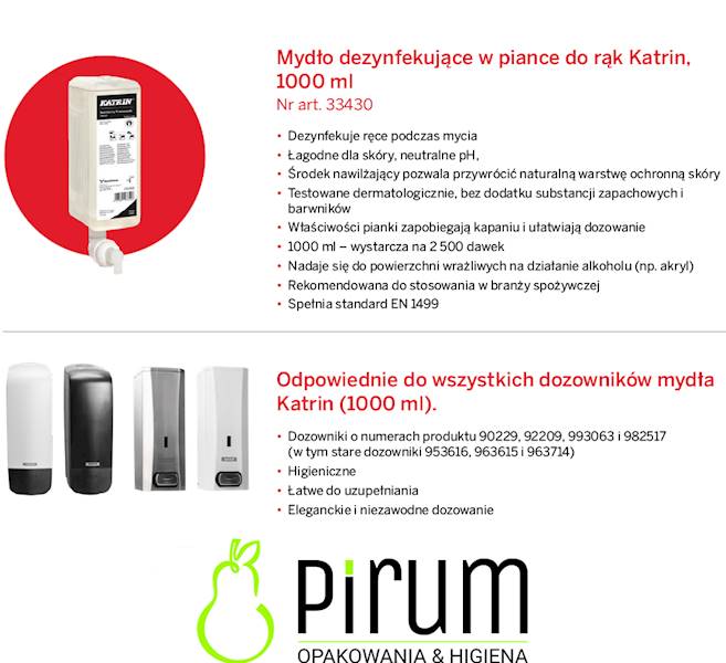 Katrin 33430 Mydło Dezynfekujące w Piance 1000ml