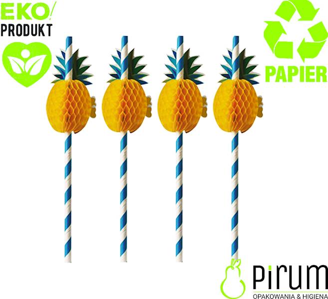 Słomki 6x200 PAP ANANAS 50szt Papstar 87780