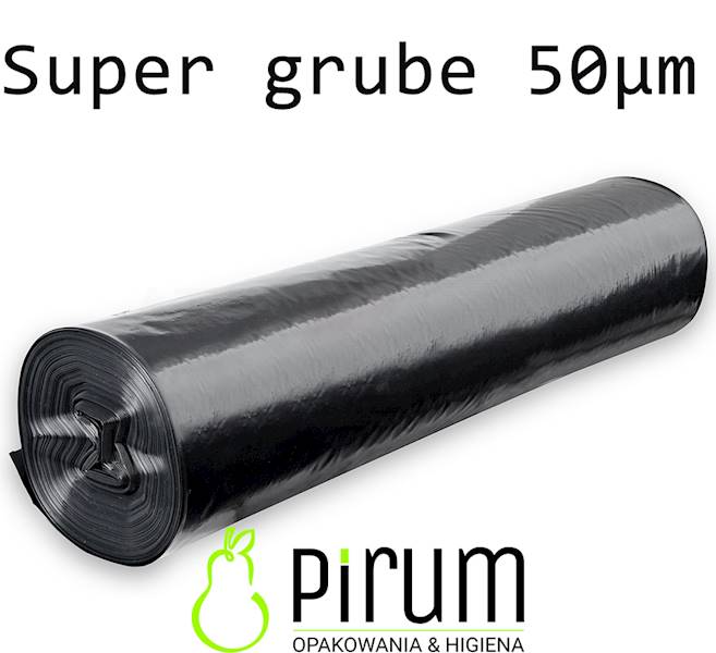Worki na Odpady 160L LD CZARNE GRUBE 50µm 10szt