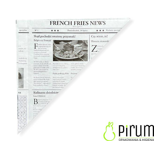 Rożek 18x18 PAP/PE GAZETA na 125g Frytek 200szt
