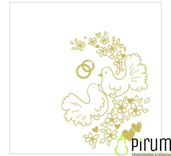 Serwetki 40x40 Ślub Airlaid 50szt Wimex 82103
