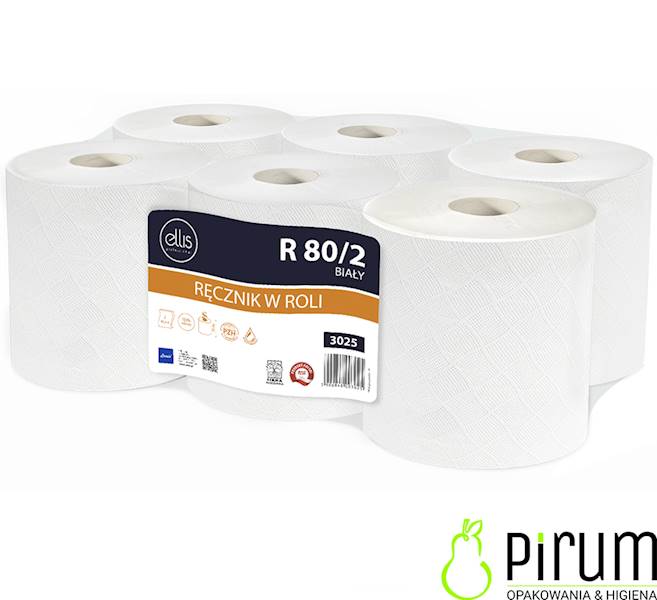 Ellis Ręcznik R80/2 Rola Biały Max 2w 3025 6szt.