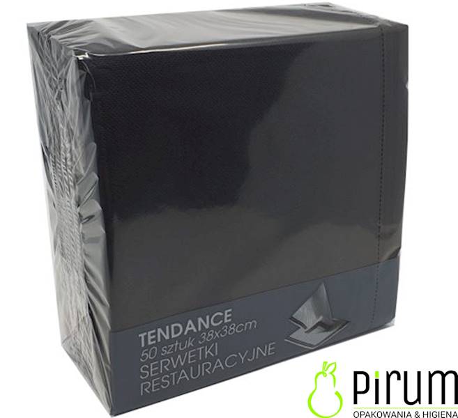 Serwetki 38x38 Czarne+ Pasek 50szt Tendance 21-89