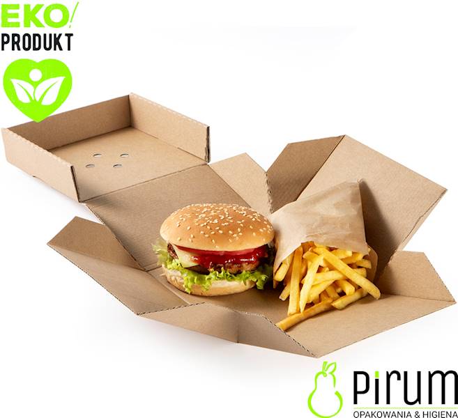 Pudełko 13x13x10 Brąz Burger 89257 Papstar 20szt 
