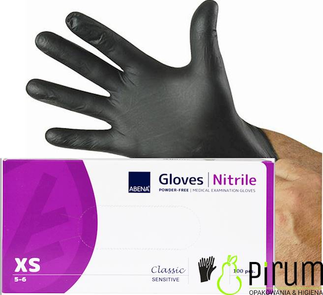 Abena Rękawice XS Nitrile BLACK 100szt. 290481