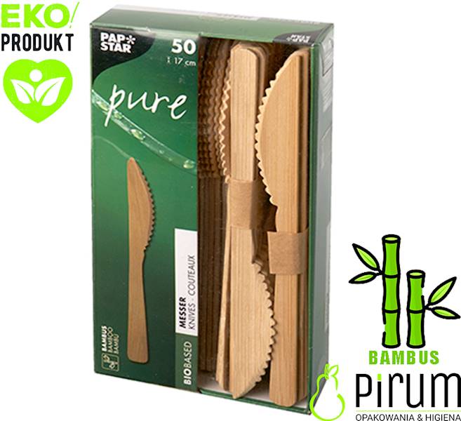 Nóż Bambus 17cm 50szt Pure Papstar 88031