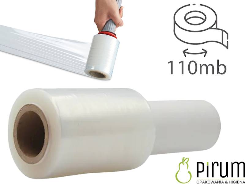 Folia Stretch 10cm Mini-Rap Granat rolka z Rączką