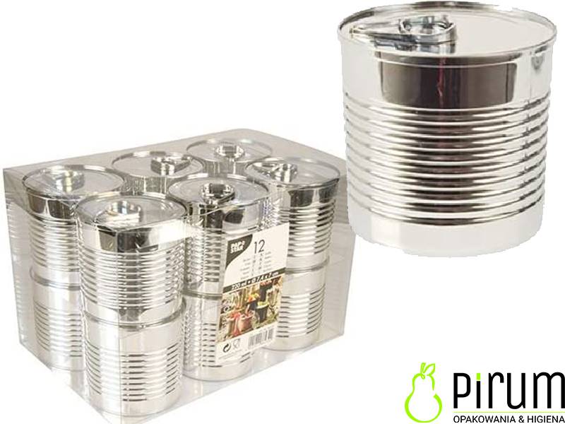 Papstar Kubek 110ml Srebrny Tin can 12szt 86231