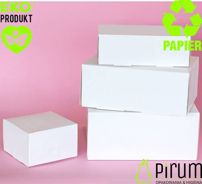 Pudełko PAP 260x260x120 BIAŁE Ciasto 150szt 36562 