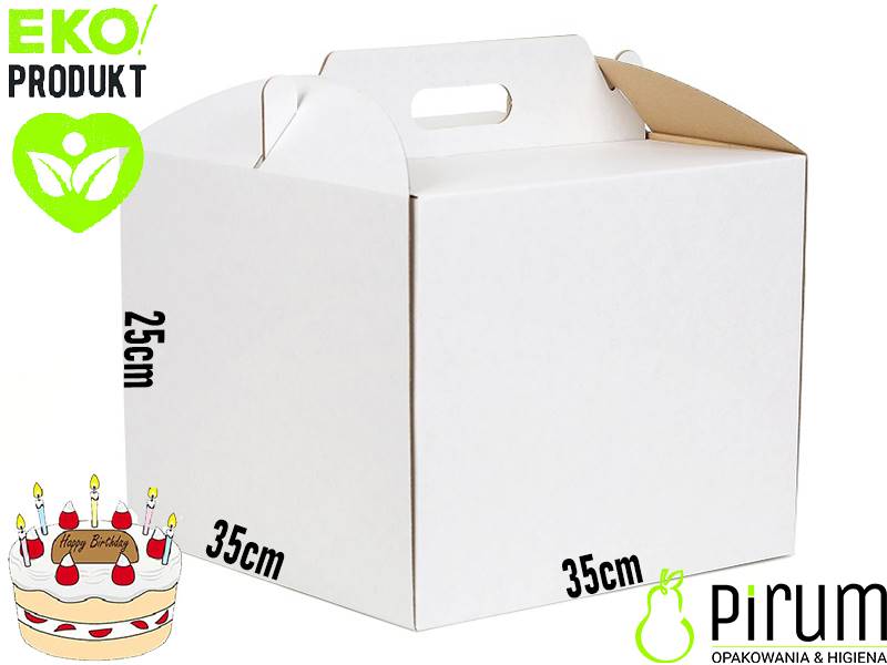 Pudełko 35x35x25 UCHWYT Karton 440g Tort 25szt