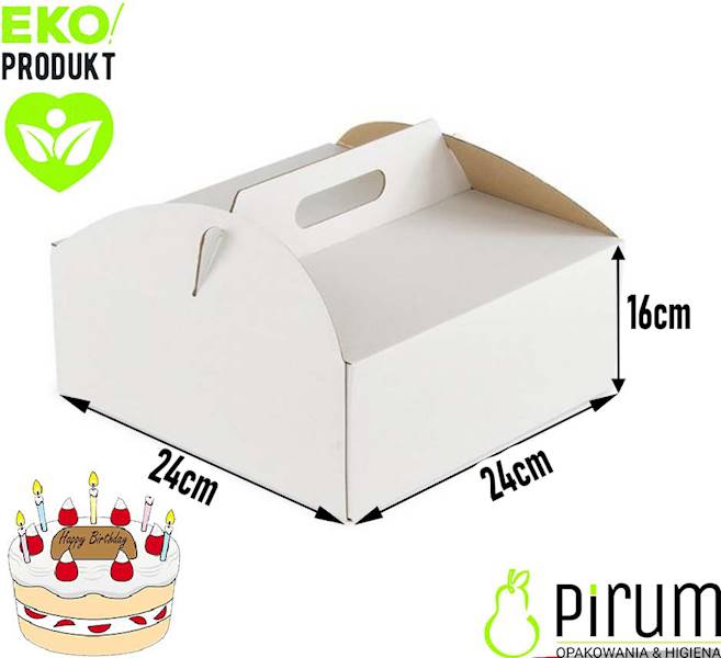 Pudełko 24x24x16 UCHWYT Karton 350g Tort 50szt