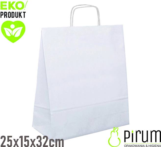 Torba 250x150x320 Ucho S^ BIAŁA ecqpack 250szt