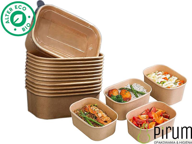 $ Pojemnik 800ml PAP/PE 172x120 Pokepack 50szt 