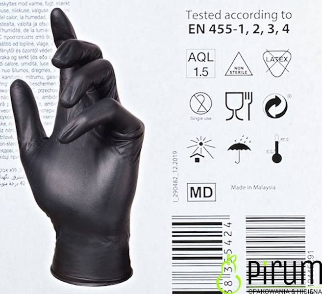 Abena Rękawice M Nitrile BLACK 100szt 290483