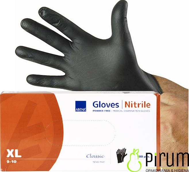 Abena Rękawice XL Nitrile BLACK 100szt 290485