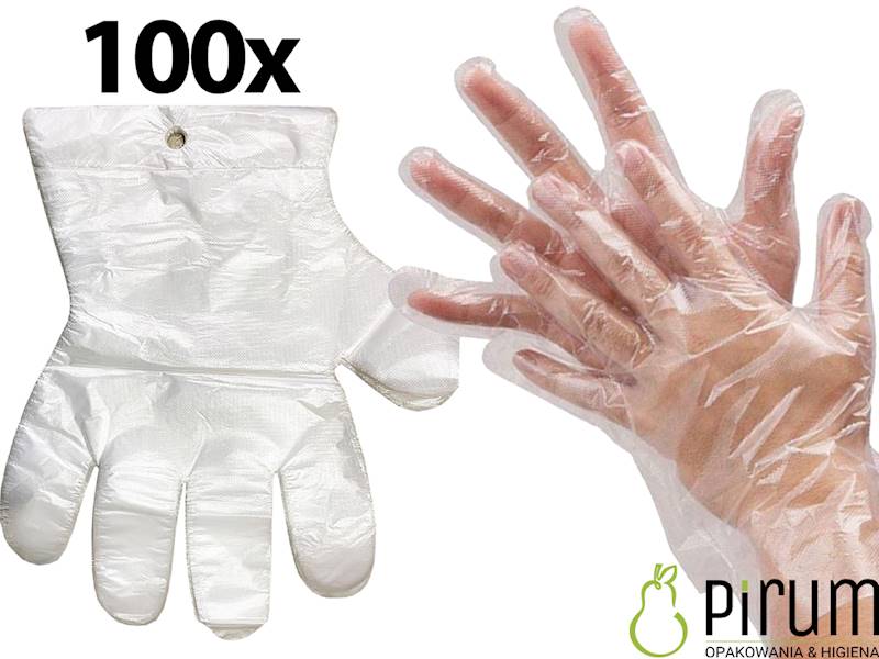 Rękawice HDPE Foliowe UNIWERSAL z zawieszką 100szt