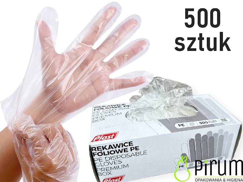 Rękawice Foliowe PE Premium Box Plast 500szt