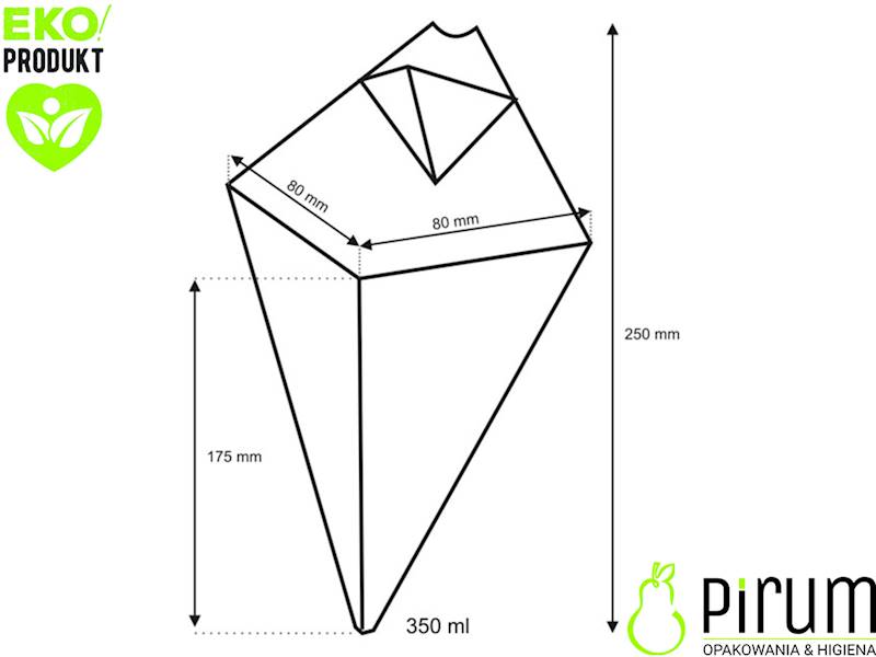 Rożek 350ml PAP FRYTKI 200g + SOS Cornet 50szt 