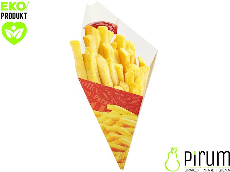 Rożek 200ml PAP FRYTKI 100g + SOS Cornet 50szt 