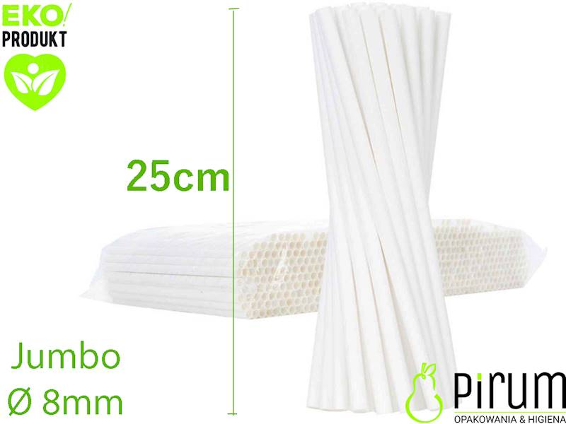 Słomki 8x250 PAP BIAŁE 40900 Wimex 100szt