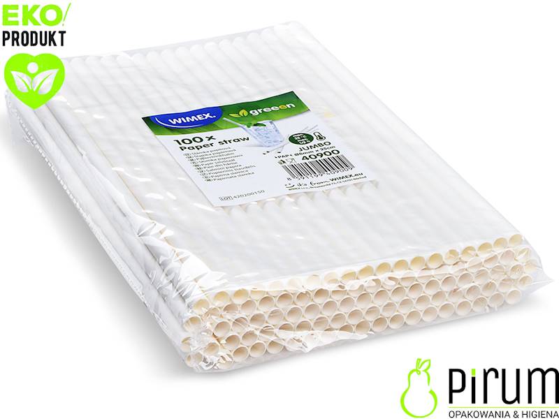 Słomki 8x250 PAP BIAŁE 40900 Wimex 100szt