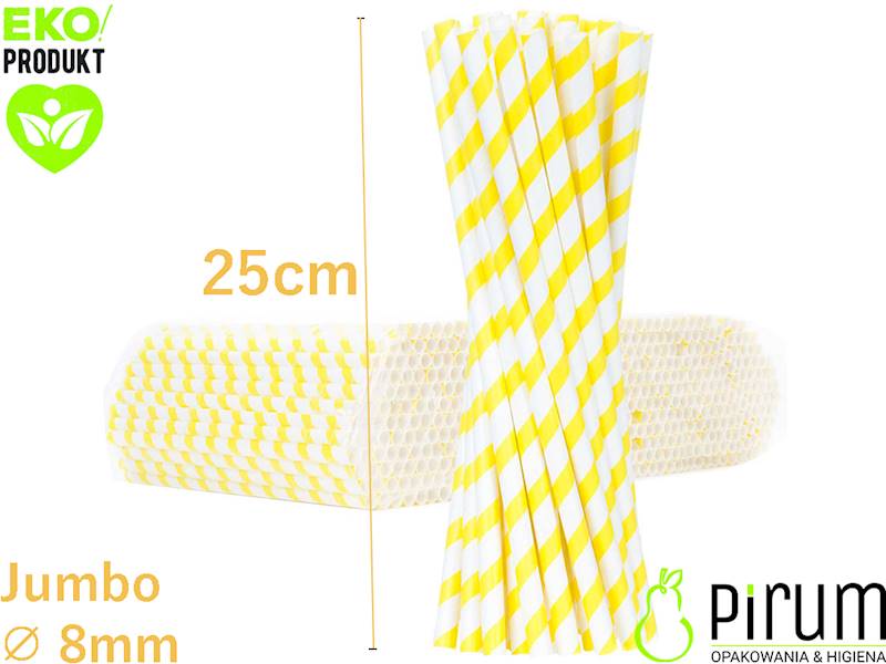 Słomki 8x250 PAP ŻÓŁTE Paski 40705 Wimex 100szt 