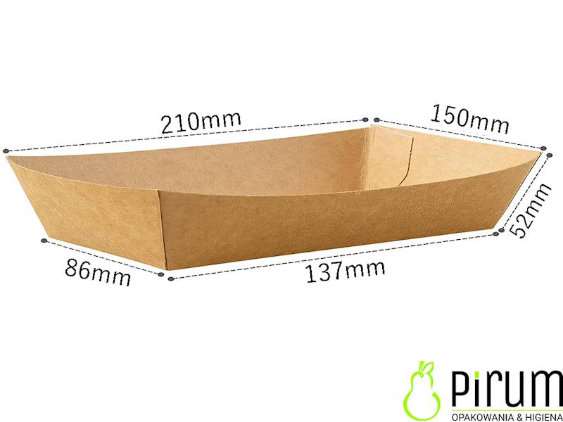Tacka Łódka L PAP/PE KRAFT 210x150x52 23162 50szt