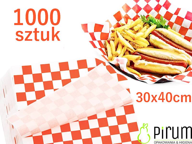 Arkusz 30x40 PAP/PE Szachownica CZERWONA 1000szt