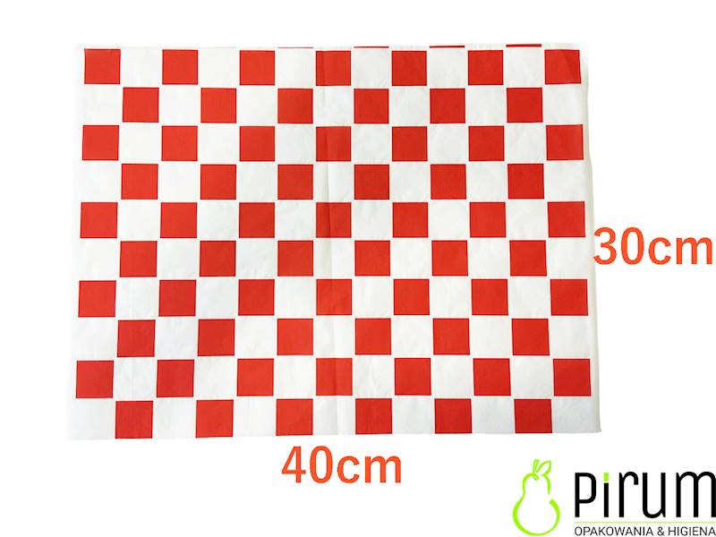 Arkusz 30x40 PAP/PE Szachownica CZERWONA 1000szt