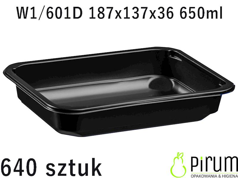 Czarny 650ml 187x137x36 W1/601DC REUSE 640szt.