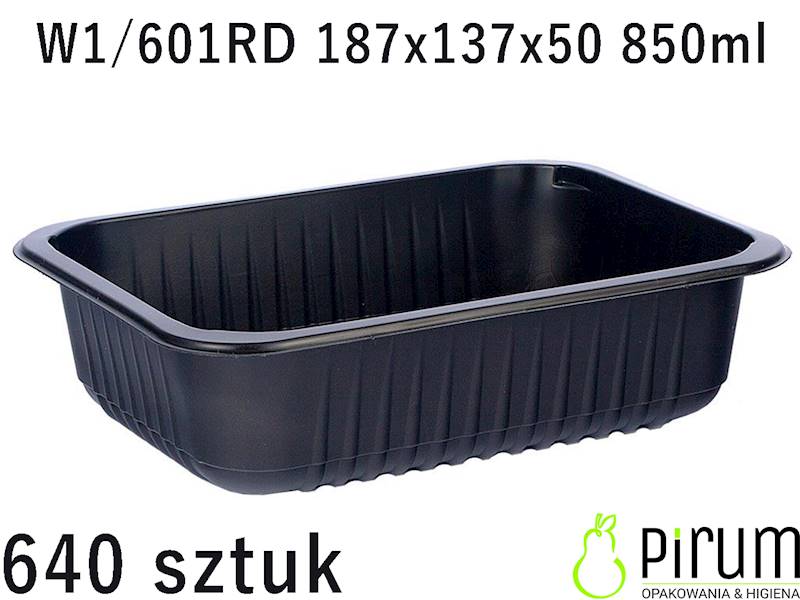 Czarny 850ml 187x137x50 W1/602RD REUSE 640szt.
