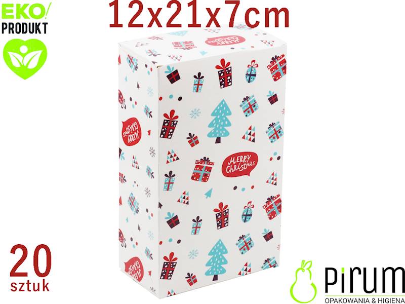 Pudełko PAP 125x210x70 CHRISTMAS Ciasto 20szt 