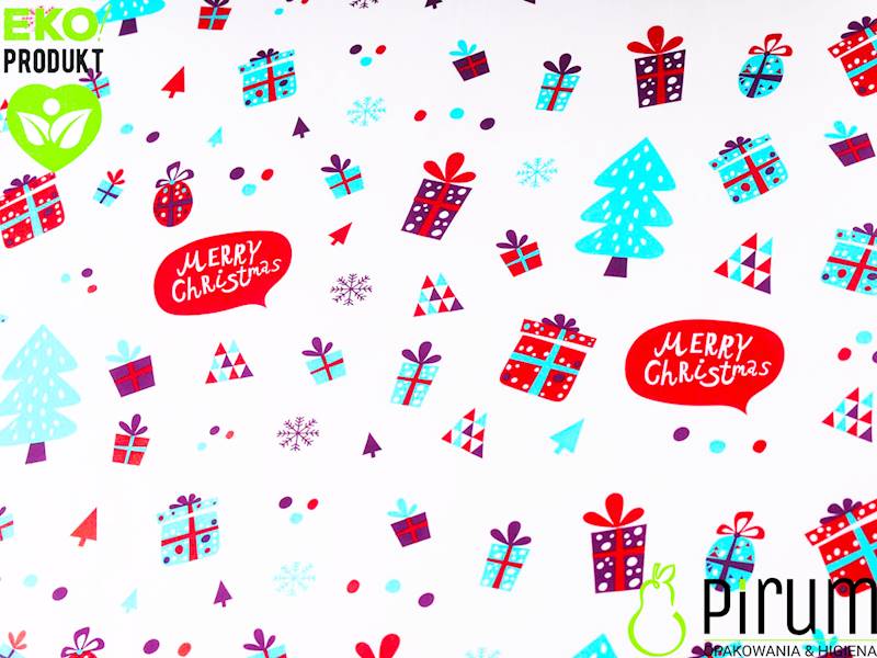 Papier 50cm Rola Biały CHRISTMAS 10kg Kram 